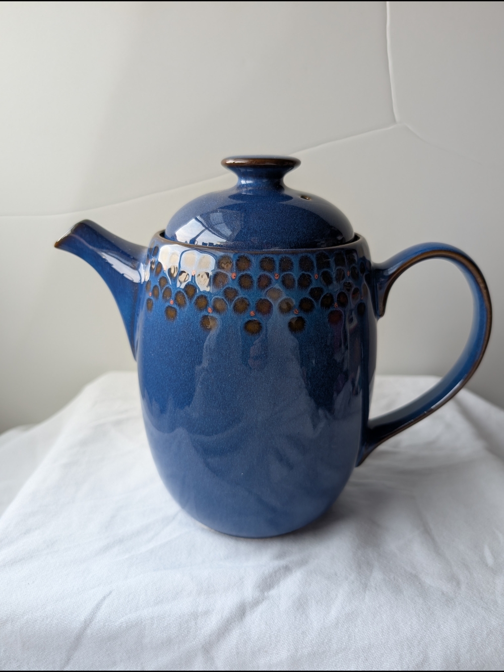 Denby England Midnight Blue Ceramic Coffee Pot Discontinued Vintage - Picture 6 of 16